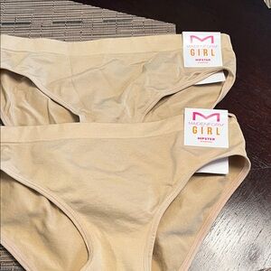 Maidenform Girl Seamfree Hipster Underwear - Nude Beige large set of 2